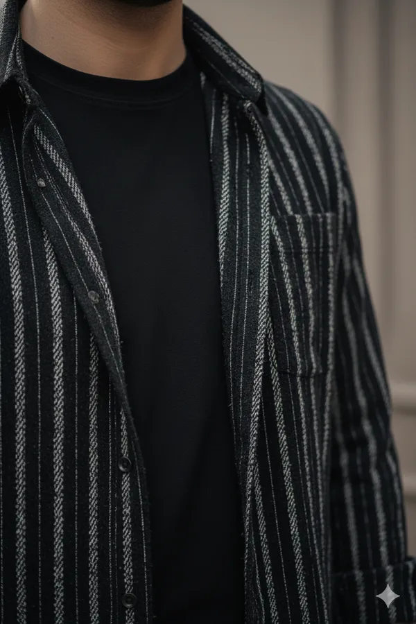 Black_Rain_drop_stripe_Pattern_shirt