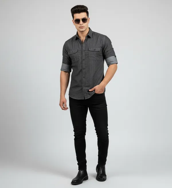 Heavy_Double_Pocket__Charcoal_Denim_shirt