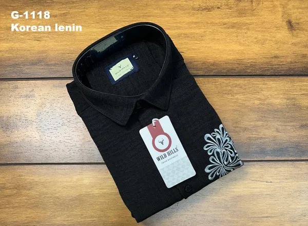 Korean_Linen"_Premium_Black_Designer_Shirt