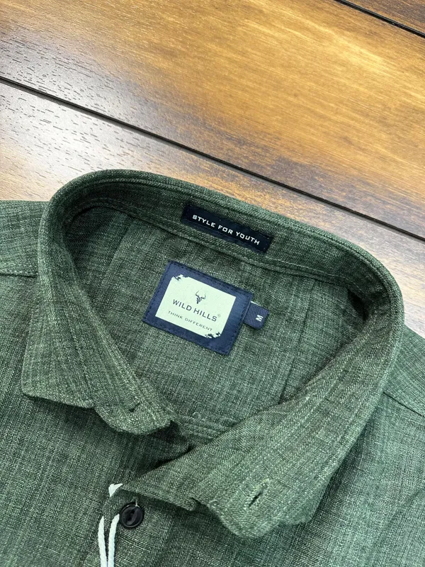 Korean_Linen"_Premium_Green_Designer_Shirt