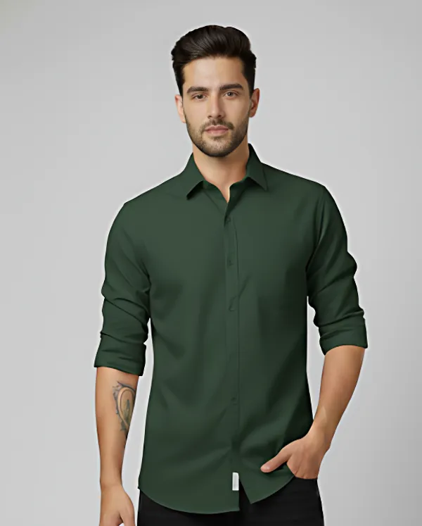 Olive_Green_Cotton_Lenin_Formal_Shirt_For_Men