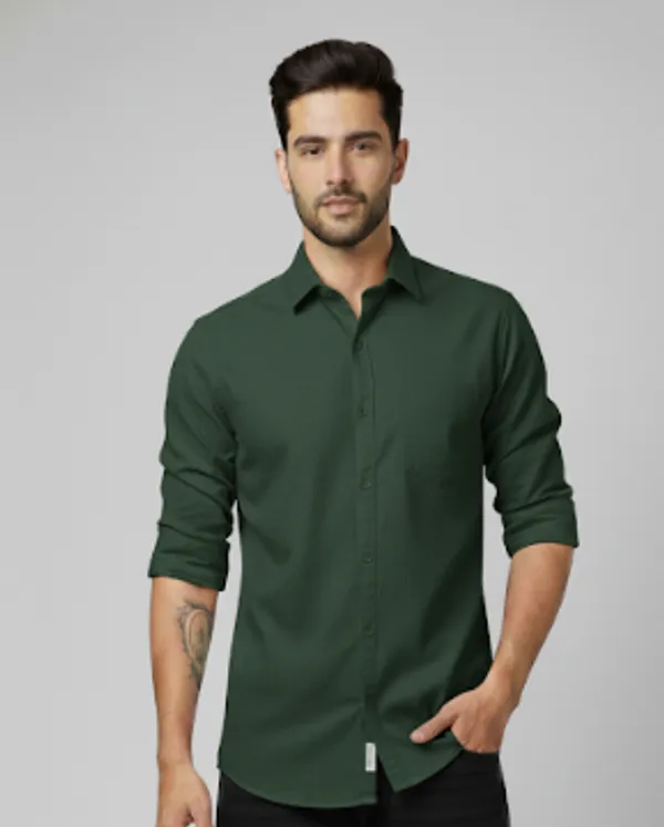 Olive_Green_Cotton_Lenin_Formal_Shirt_For_Men