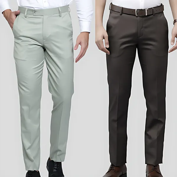 Brown_&_Light_Green_Cotton_Bottom_Wear_For_Men