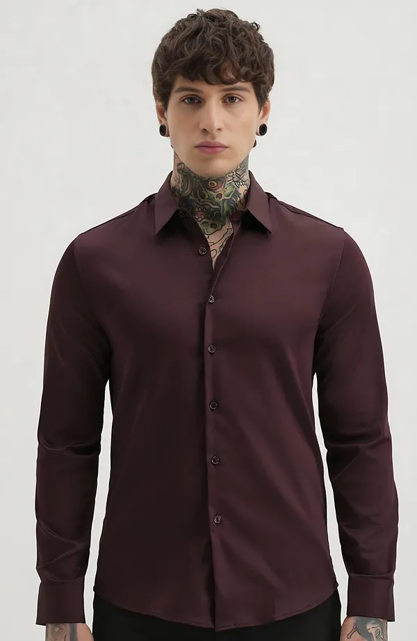 Maroon_Satin_Formal_Shirt_For_Men