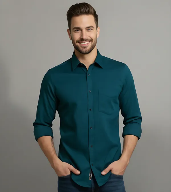 Turqoish_Cotton_Shirt_For_Men