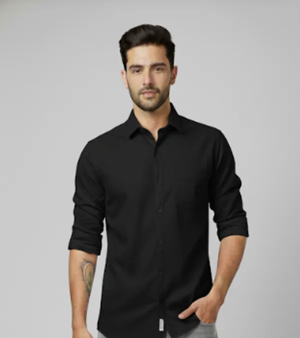 White_&_Black_Cotton_Formal_Shirt_For_Men