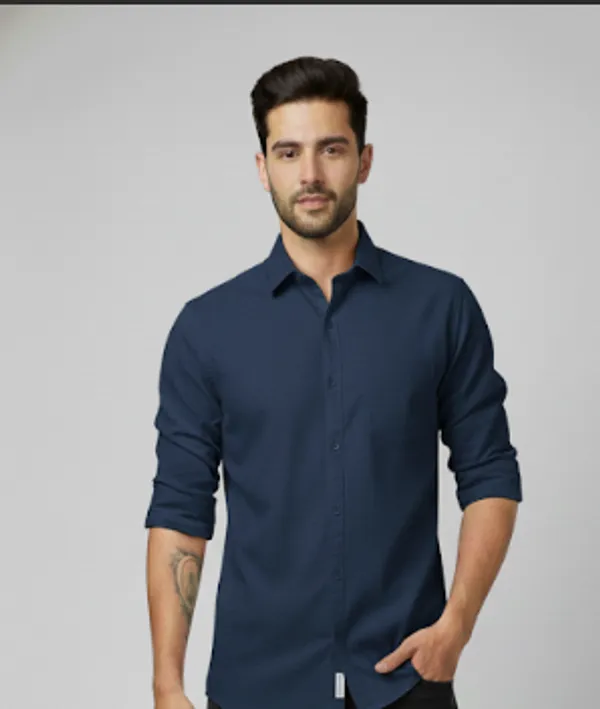 Blue_&_Peach__Cotton_Lenin_Formal_Shirt_For_Men