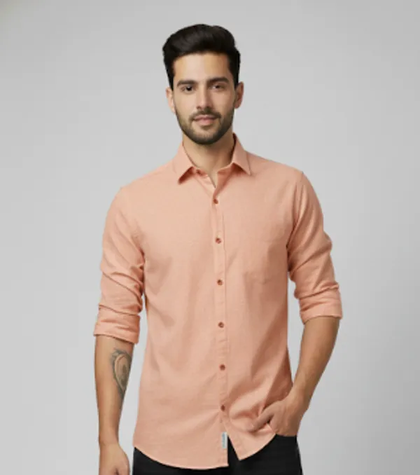 Blue_&_Peach__Cotton_Lenin_Formal_Shirt_For_Men
