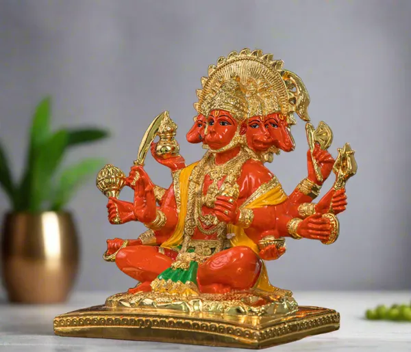 Gold_Plated_Panchmukhi_Hanuman_Ji_Murti_For_Home_Decor