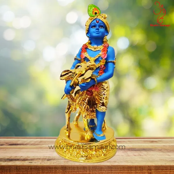 Gold_Plated_Krishna_Ji_With_Calf_For_Home_Decor