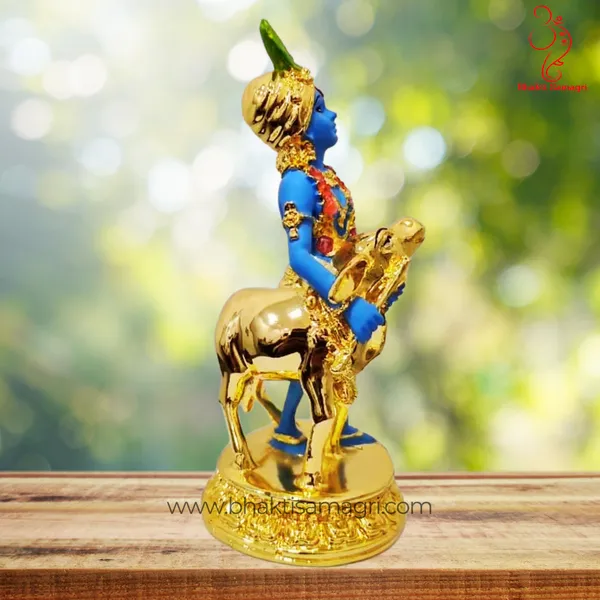 Gold_Plated_Krishna_Ji_With_Calf_For_Home_Decor