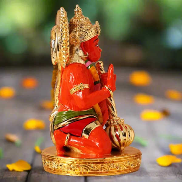 Gold_Plated_Sinduri_Hanuman_Ji_Murti_For_Home_Decor