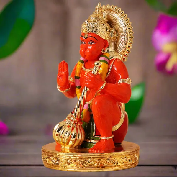 Gold_Plated_Sinduri_Hanuman_Ji_Murti_For_Home_Decor