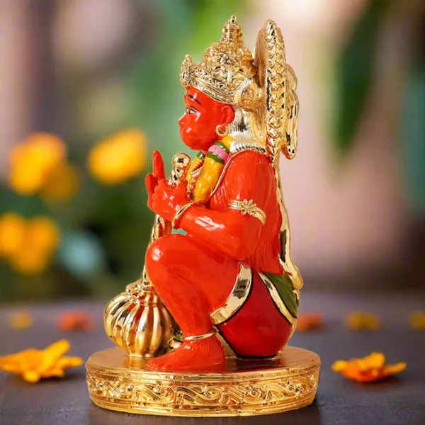 Gold_Plated_Sinduri_Hanuman_Ji_Murti_For_Home_Decor