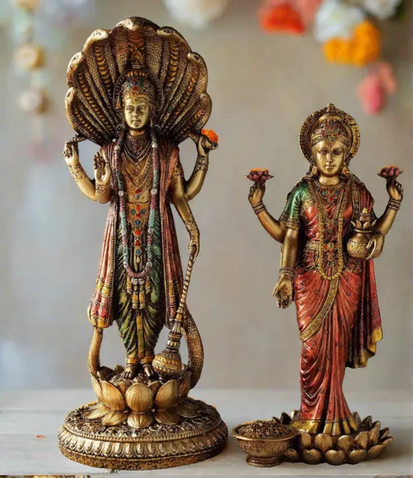 Golden_Lord_Vishnu_&_Goddess_Lakshmi_Standing_Idols_In_Antique_&_Copper_Finish_For_Home_Decor