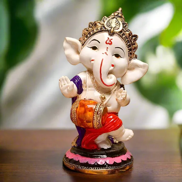 Multicolor_Handcrafted_Ganesha_Idols_(Set_Of_4)_For_Home_Decor