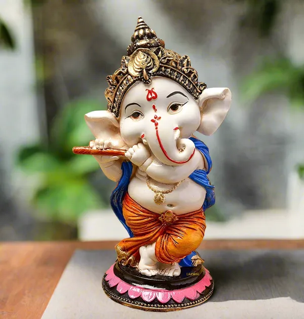 Multicolor_Handcrafted_Ganesha_Idols_(Set_Of_4)_For_Home_Decor