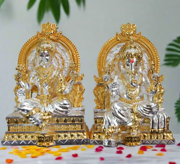Gold_&_Silver_24_K_Plated_Lakshmi_Idol_For_Home_Decor