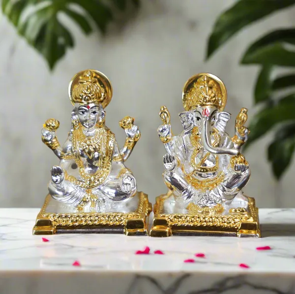 Gold_&_Silver_Plated_Lakshmi_Ganesha_Idol_For_Home_Decor