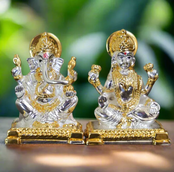 Gold_&_Silver_Plated_Lakshmi_Ganesha_Idol_For_Home_Decor
