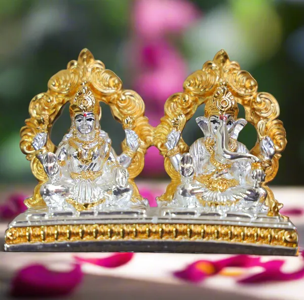 Gold_&_Silver_Plated_Lakshmi_Ganesha_Idol_For_Home_Decor