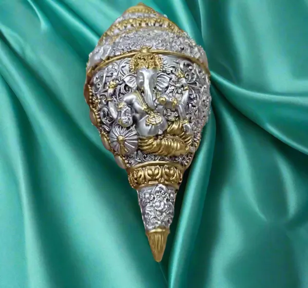 Gold_And_Silver_Plated_Ganesha_Shankh_For_Home_Decor