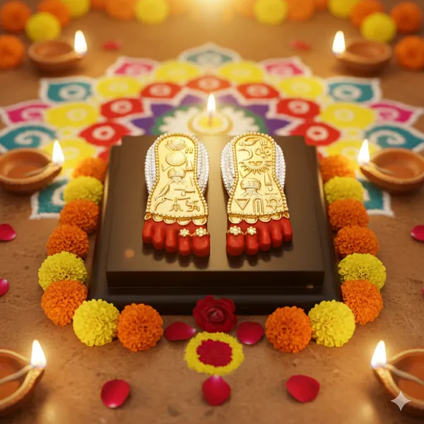 Gold_&_Silver_Plated_Maa_Lakshmi_Charan_Paduka_For_Home_Decor