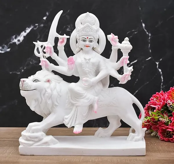 White_Marble_Maa_Durga_Idol_For_Home_Decor