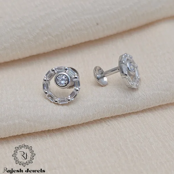 Silver_Classic_Round_Cz_South_Screw_Earrings_For_Women