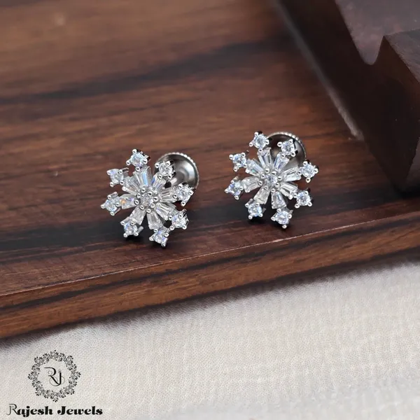 Silver_Mesmerizing_Cz_South_Screw_Stud_Earrings_For_Women
