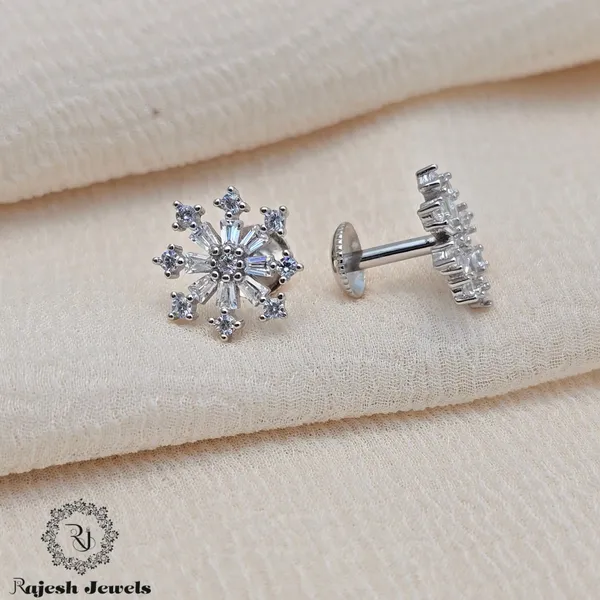 Silver_Mesmerizing_Cz_South_Screw_Stud_Earrings_For_Women