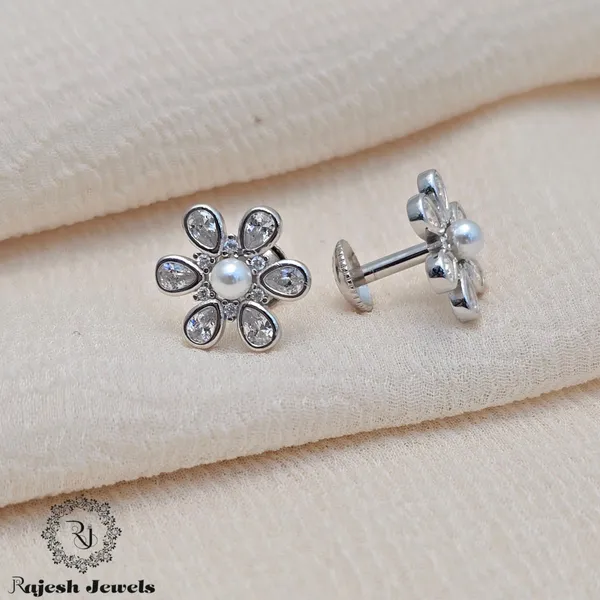 Silver_Blossomy_Cz_South_Screw_Stud_Earrings_For_Women