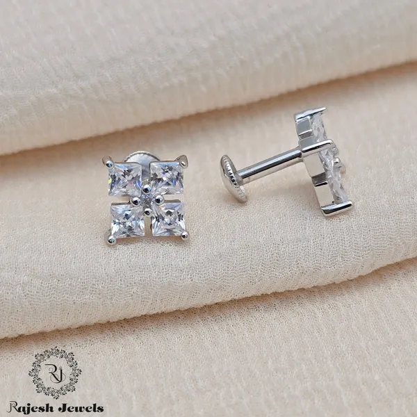 Silver_Spectacular_Cz_South_Screw_Stud_Earrings_For_Women