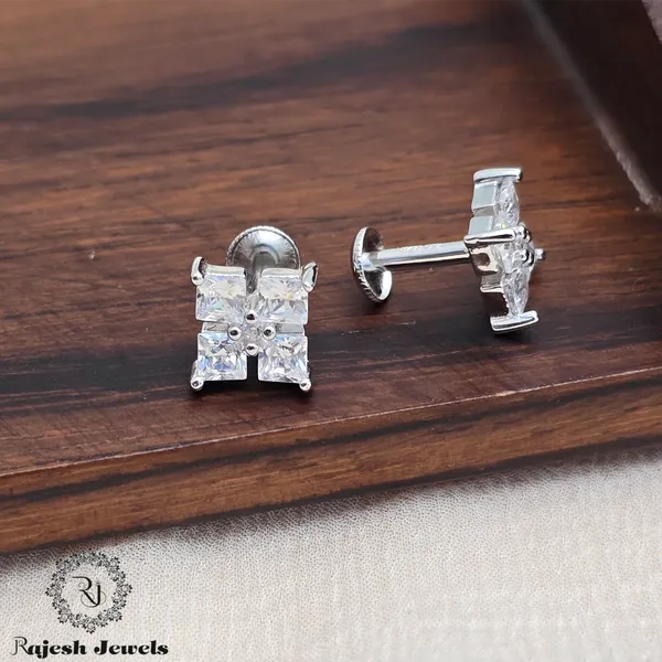 Silver_Spectacular_Cz_South_Screw_Stud_Earrings_For_Women