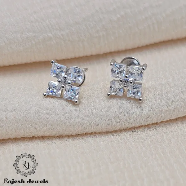 Silver_Spectacular_Cz_South_Screw_Stud_Earrings_For_Women
