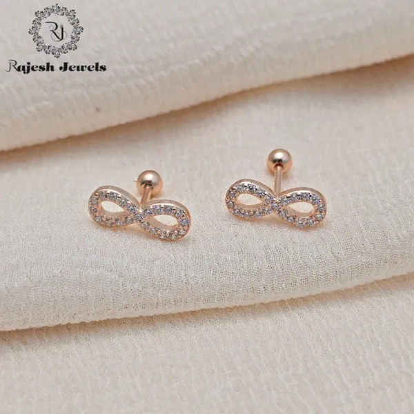 Rose_Gold_Silver_Attractive_Infinity_Cz_Minimalistic_Earrings_For_Women