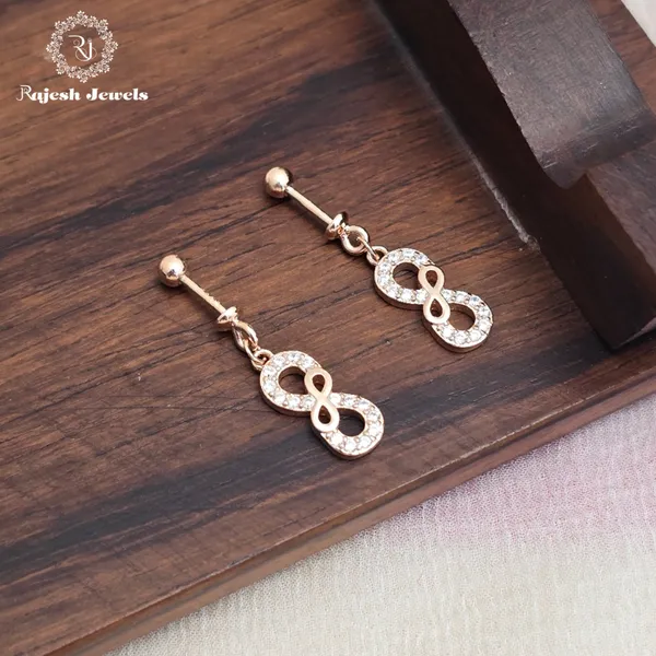 Rose_Gold_Silver_Dazzling_Infinity_Cz_Bugadi_Helix_Earrings_For_Women