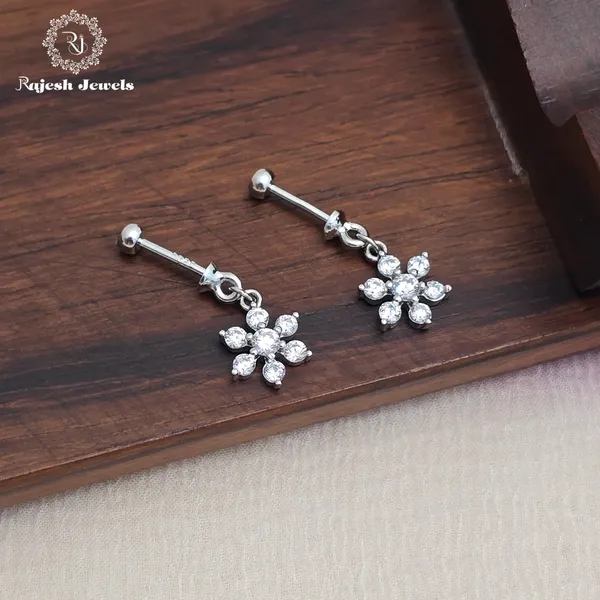 Silver_Star_Shape_Cz_Bugadi_Helix_Earrings_For_Women
