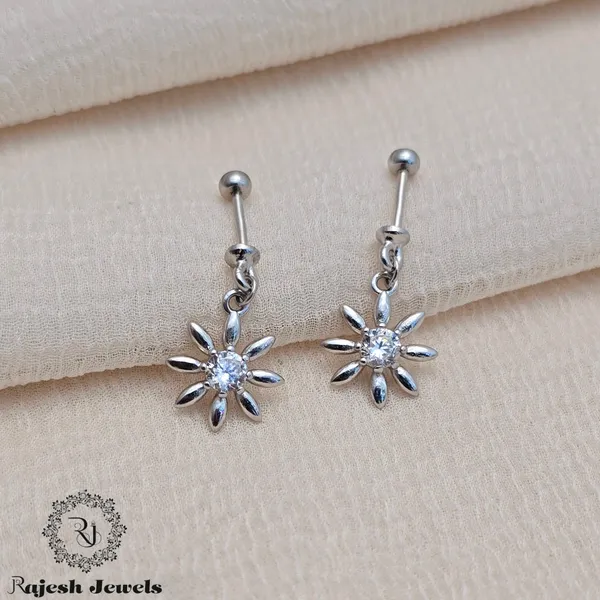 Silver_Floral_Cz_Bugadi_Helix_Earrings_For_Women