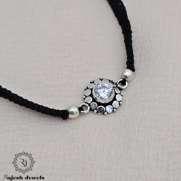 Black_Silver_Sparkling_Cutstone_Nazariya_Anklet_For_Women