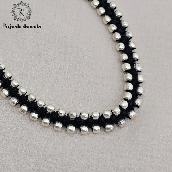 Black_Silver_Mesmerizing_Balled_Nazariya_Anklet_For_Women