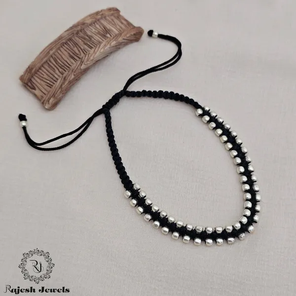 Black_Silver_Mesmerizing_Balled_Nazariya_Anklet_For_Women