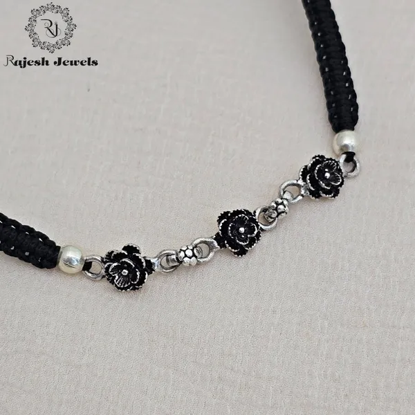 Black_Silver_Triple_Floral_Nazariya_Anklet_For_Women