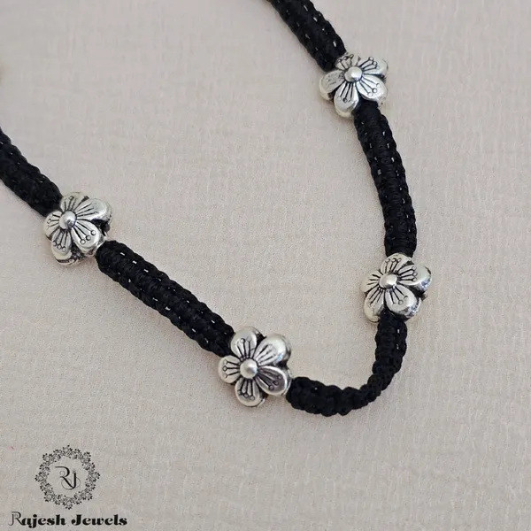 Black_Silver_Incredible_Floral_Silver_Nazariya_Anklet_For_Women