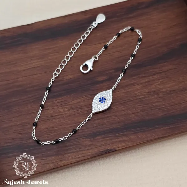 Black_Silver_Fabulous_Cz_Evil-Eye_Bracelet_For_Women