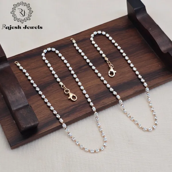 White_Silver_Passionate_Dual_Tone_Sleek_Anklet_For_Women