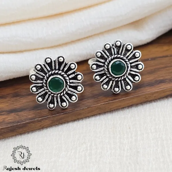 Silver_Graceful_Oxidised_Toerings_For_Women