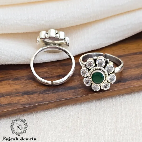 Green_Silver_Glorified_Cutstone_Toerings_For_Women