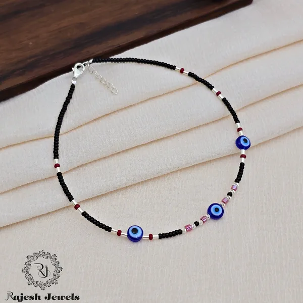Black_Silver_Superb_Triple_Evil-Eye_Nazariya_Anklet_For_Women
