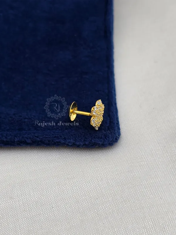 White_Silver_Loveable_Gold_Polished_Cz_Nose_Pin_For_Women